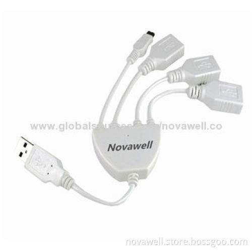 4 Ports USB2.0 Hub, Plug-and-play Function, OEM Orders Welcomed
